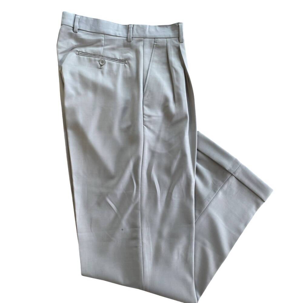 NEW INSERCH men's two pleat wide leg pants in oyster